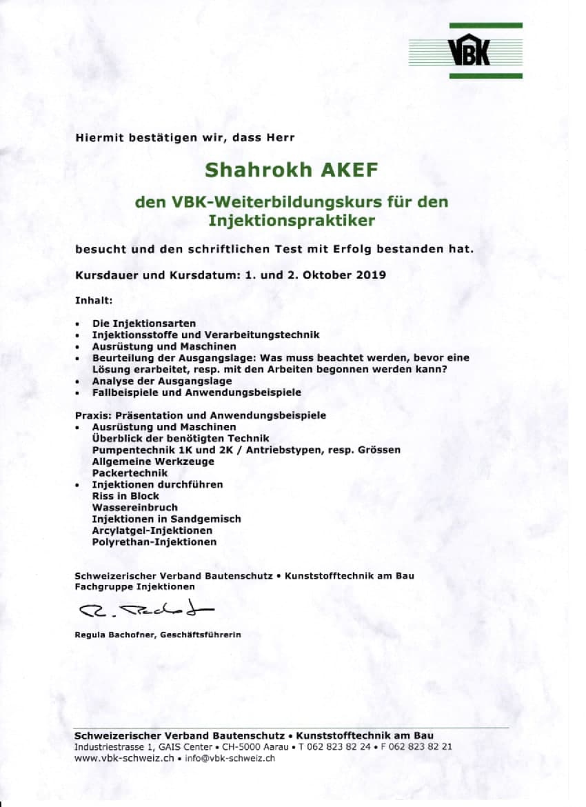 Swiss Renovation schimmel bautenschuty renovation abdichtung dĂ€mmung sanierung schweiz zĂŒrich winterthur